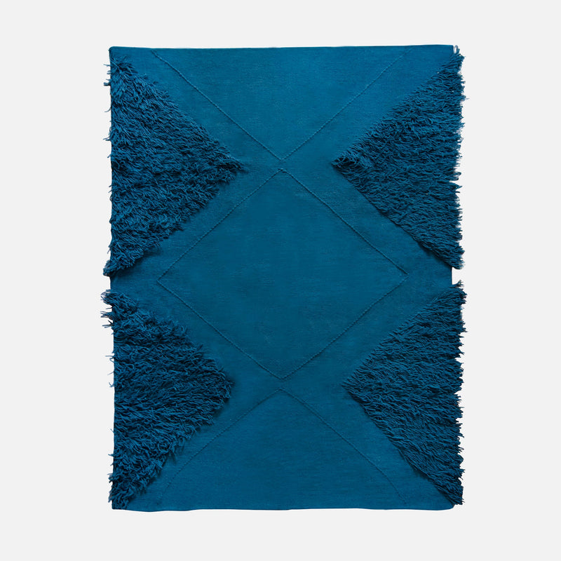 Teal and Blue Rug - Tufted Wool