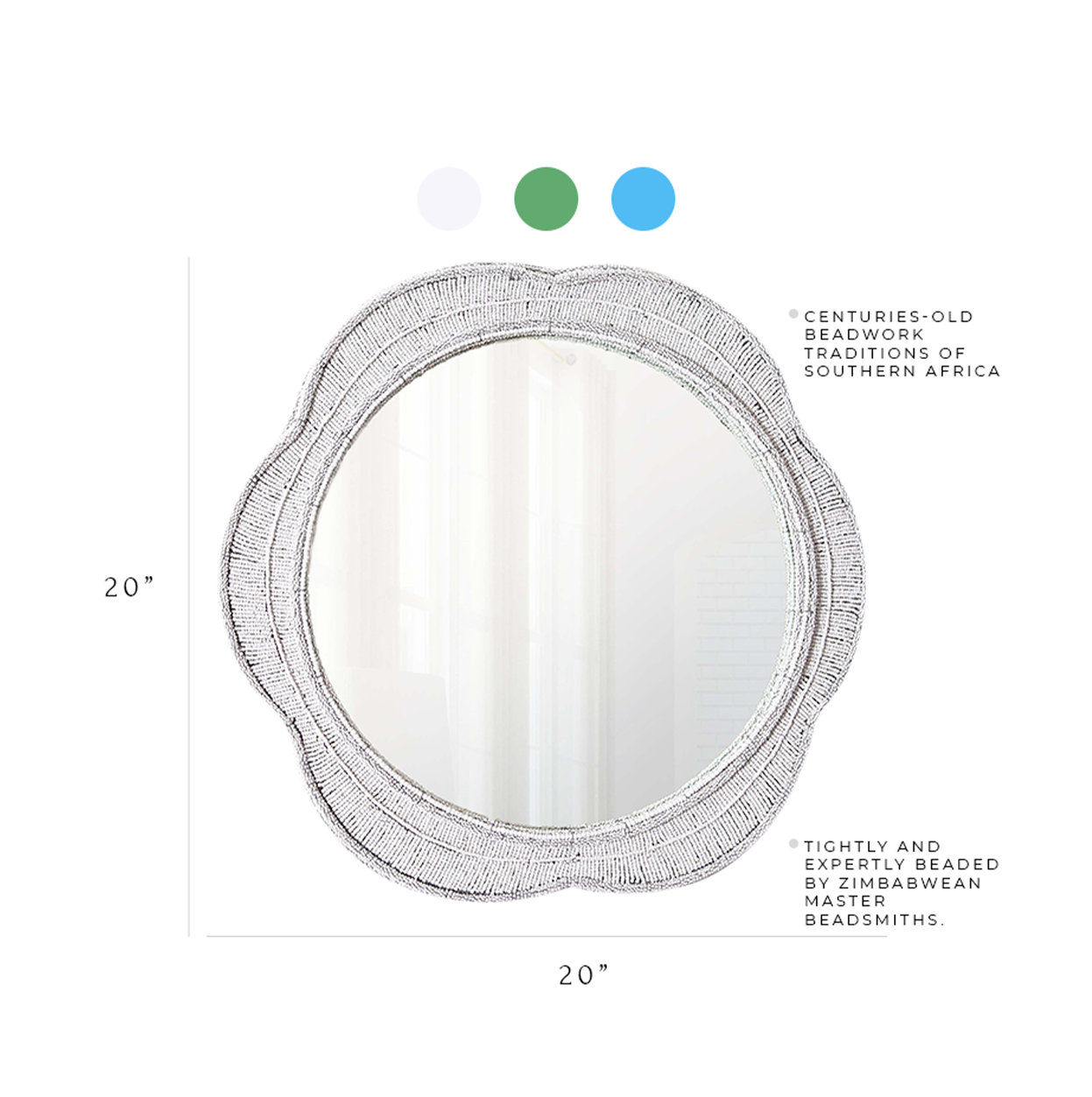 Decorative Wall Mirror - Turquoise Naka