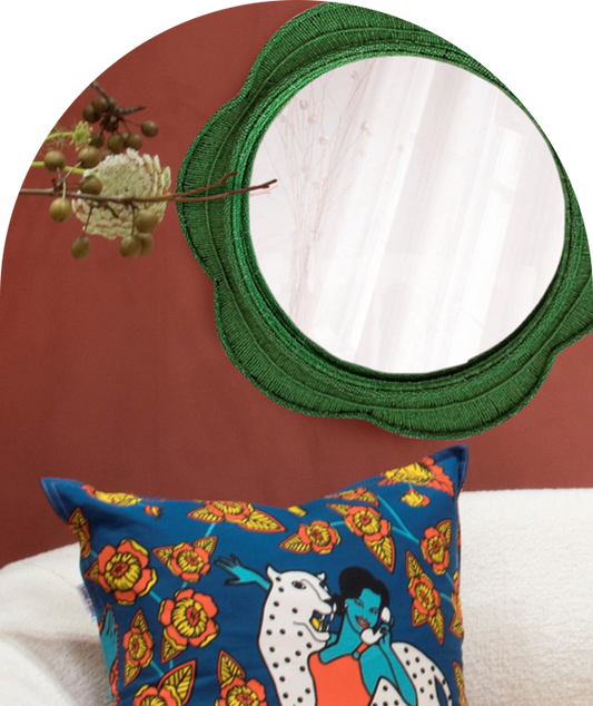 Decorative Wall Mirror - Turquoise Naka