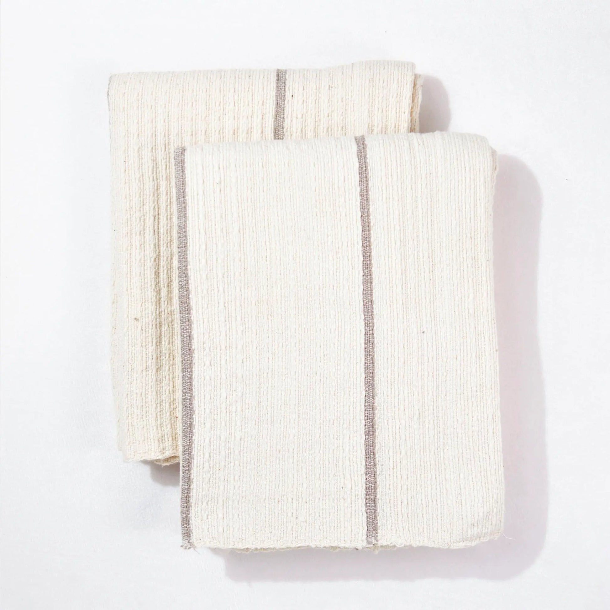 Addis Gray Striped Hand Towel Set 2
