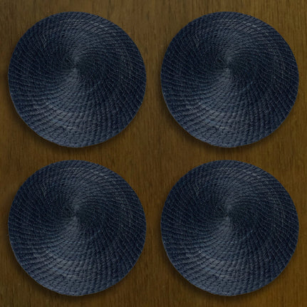 Black Round Placemats 4 Set