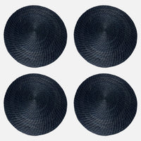 Black Round Placemats 4 Set
