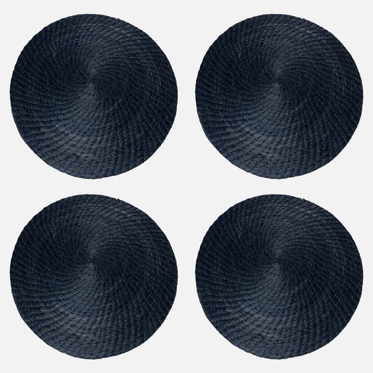 Black Round Placemats 4 Set