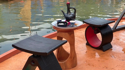 Djembe Natural Drum Side Table