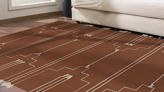 Rust Brown Rug - Wool