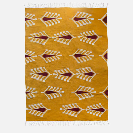 Cypress Floral Rug - Wool Mustard