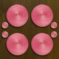 Pink Unique Placemats and Coasters 8 Set