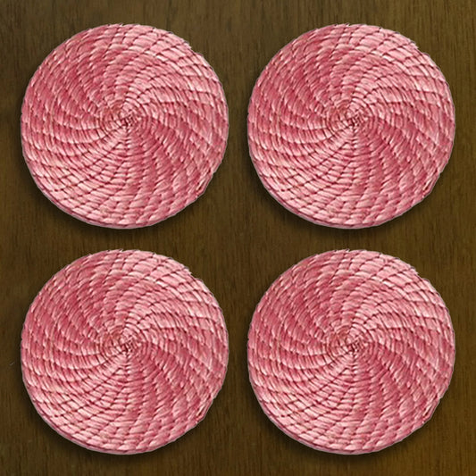 Pink Woven Best Coasters 4 Set