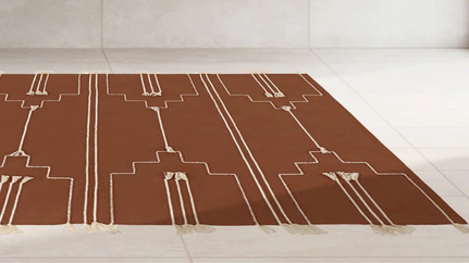 Rust Brown Rug - Wool