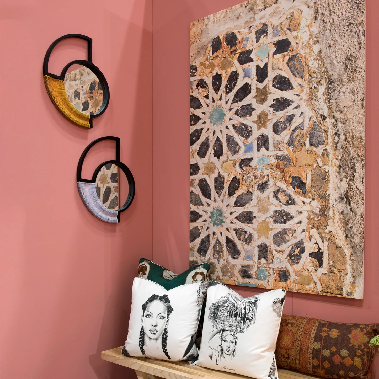 wall wooden mirror